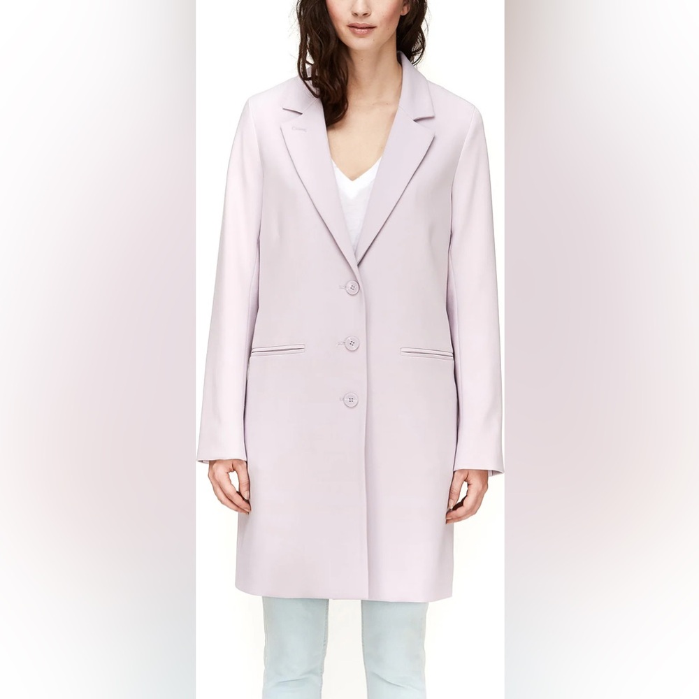 Sia & Kyo Bartha Blazer Lavender Purple Single Breasted Long Dress Jacket M NEW